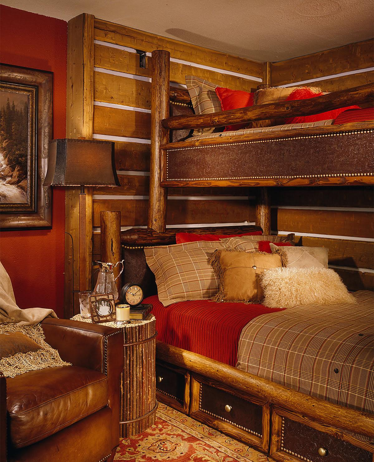 Log Furniture in Carbondale, CO - A Great Find Log Bunkbed Furniture in a Rustic Room