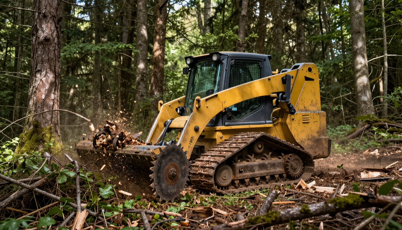 Forestry mulcher in action