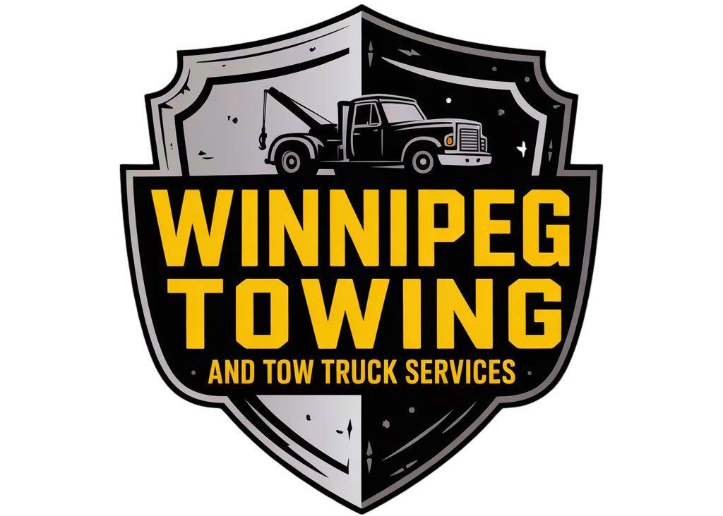 Logo with shield that says Winnipeg Towing And Tow Truck Services