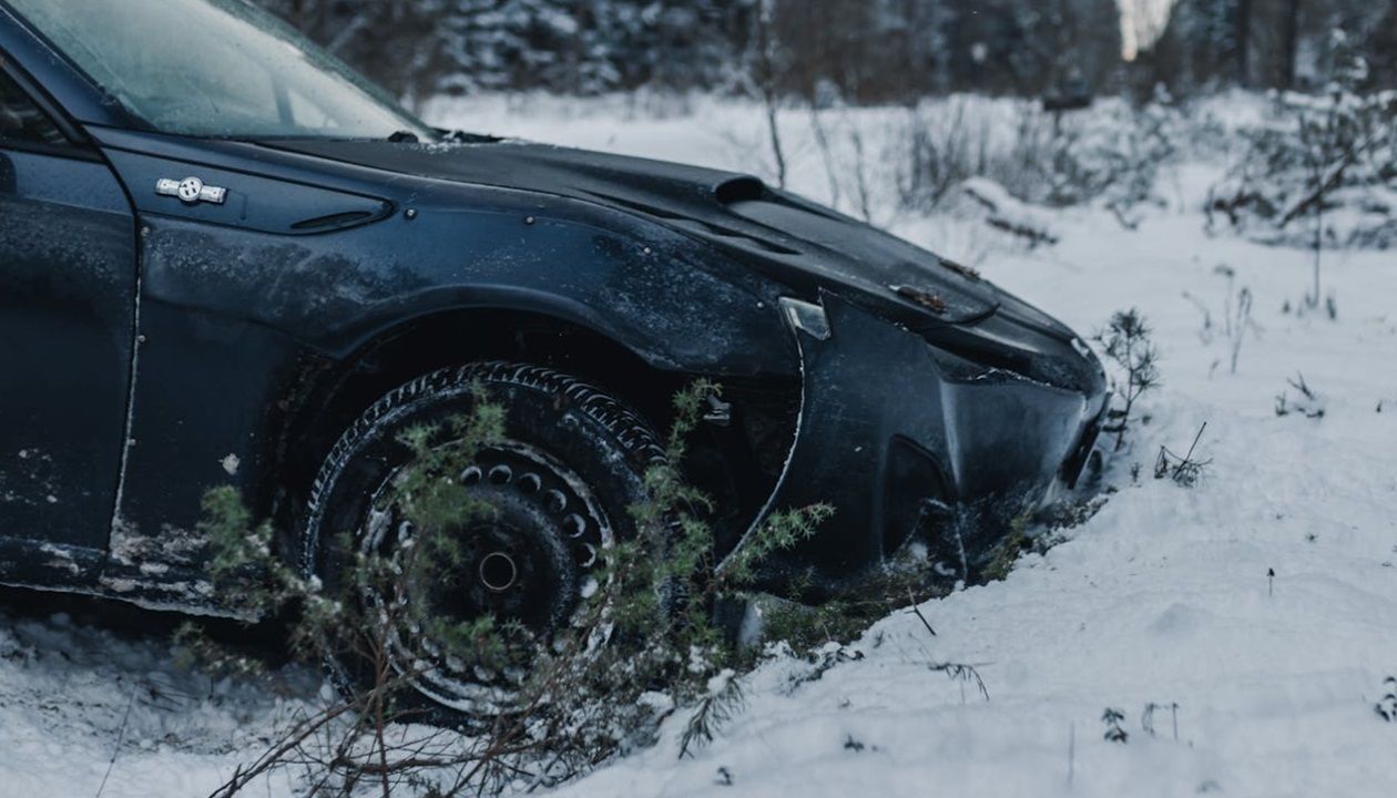 Car stuck in the snow