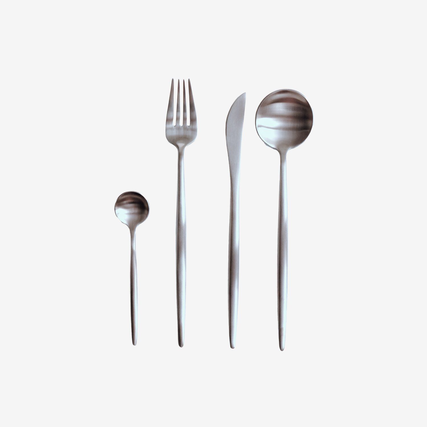 Silver metal cutlery