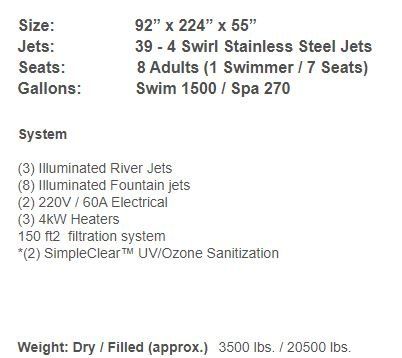 Premium Dual 19 Foot Swim Spa — Havelock, NC — Havelock Pool & Spa