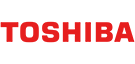Logo Toshiba en rouge.