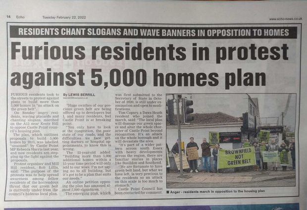 Save Castle Point Green Belt residents protest