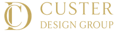 Logo for Custer Design Group; gold intertwined letters 