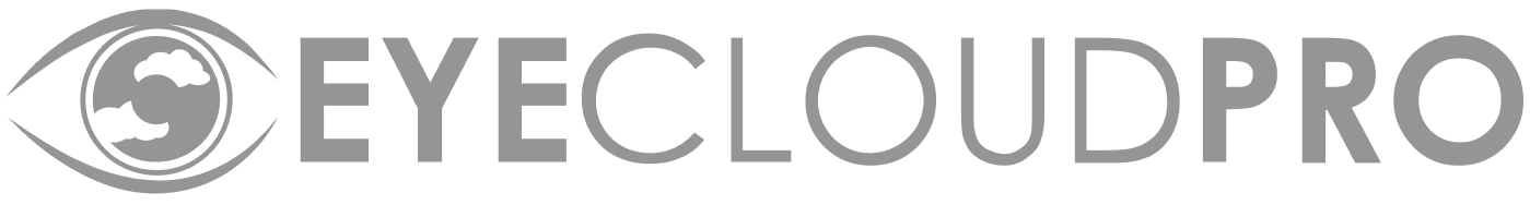 EyeCloudPro logo: eye icon next to grey text.