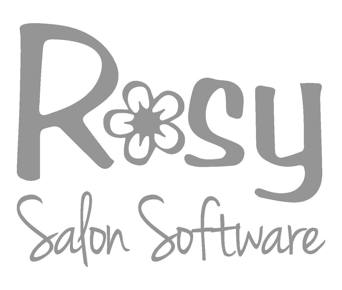 Rosy Salon Software logo with flower graphic replacing the 