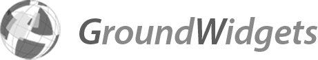 GroundWidgets logo: a sphere with intersecting shapes, next to the text 