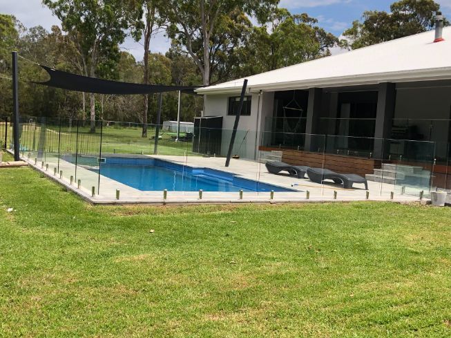 Residential Pool with Shades — Pool Fences in Taree South, NSW