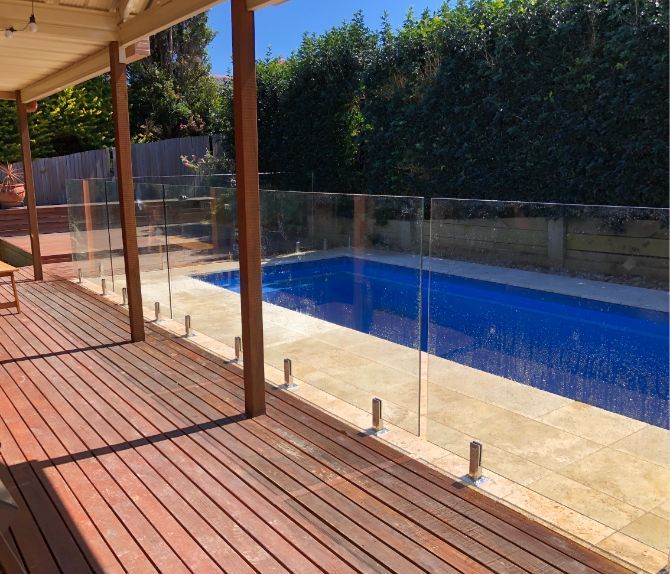 Wooden Deck Beside the Pool — Pool Fences in Taree South, NSW