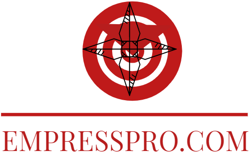 A red and white logo for empresspro.com