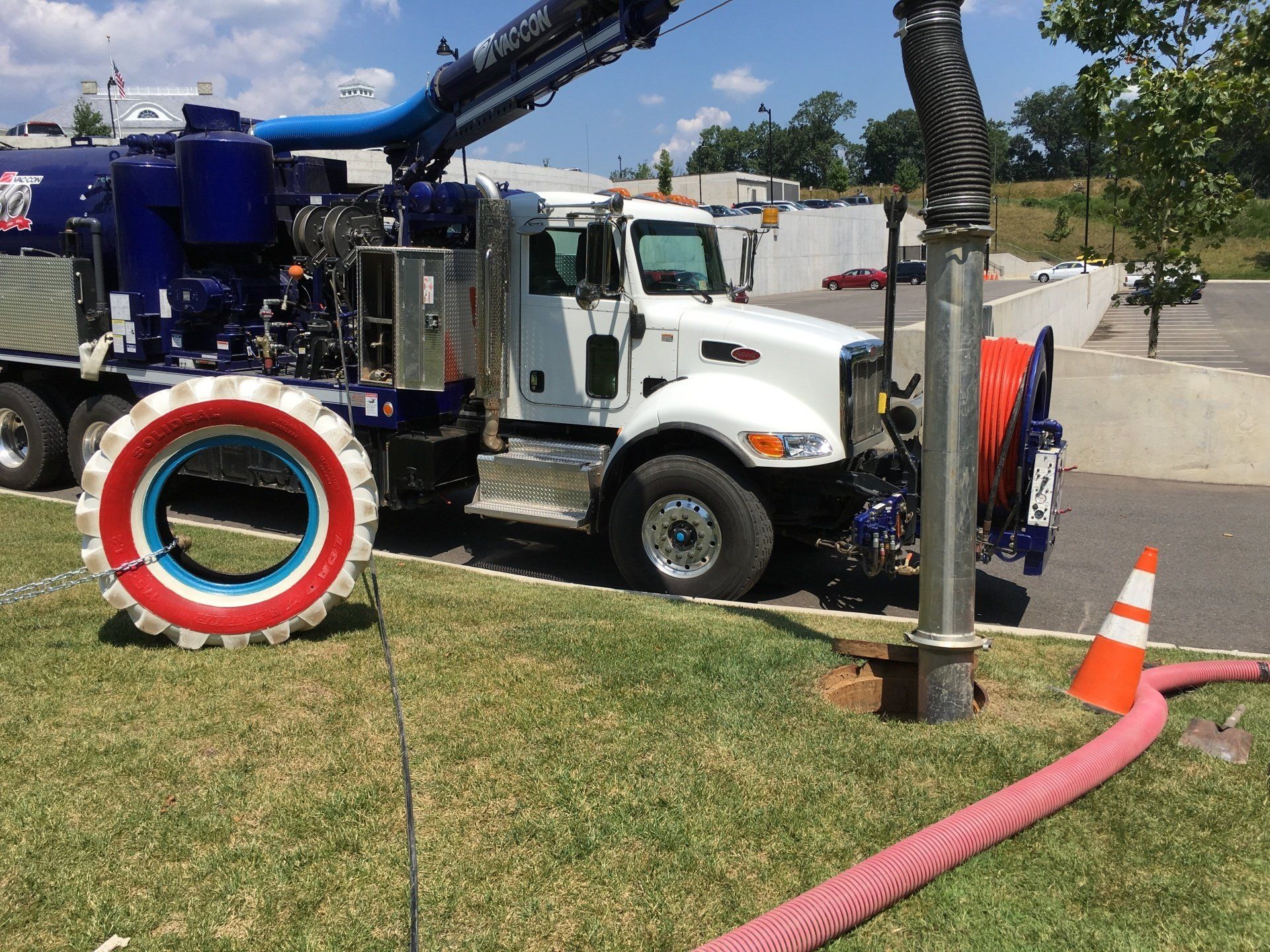 Hydrovac Companies Near Me — Concrete Septic Tank At Construction Site in Sterling, VA