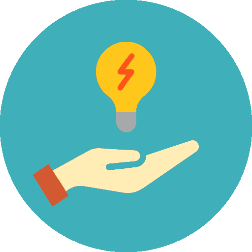 icona mano con lampadina