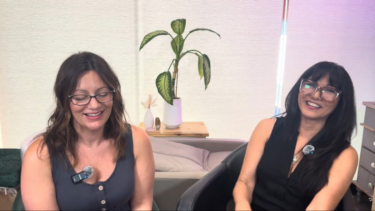 Monina Wright of Moderne Beauty and Velia Ramson of Velia Beauty Co laughing