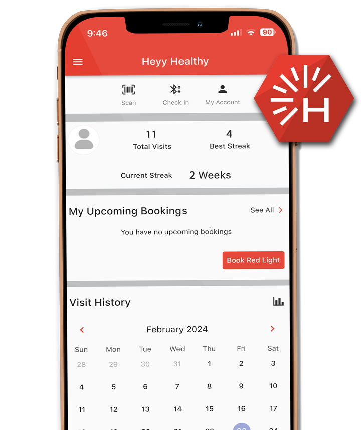 Heyy Healthy® Mockup of Mobile App