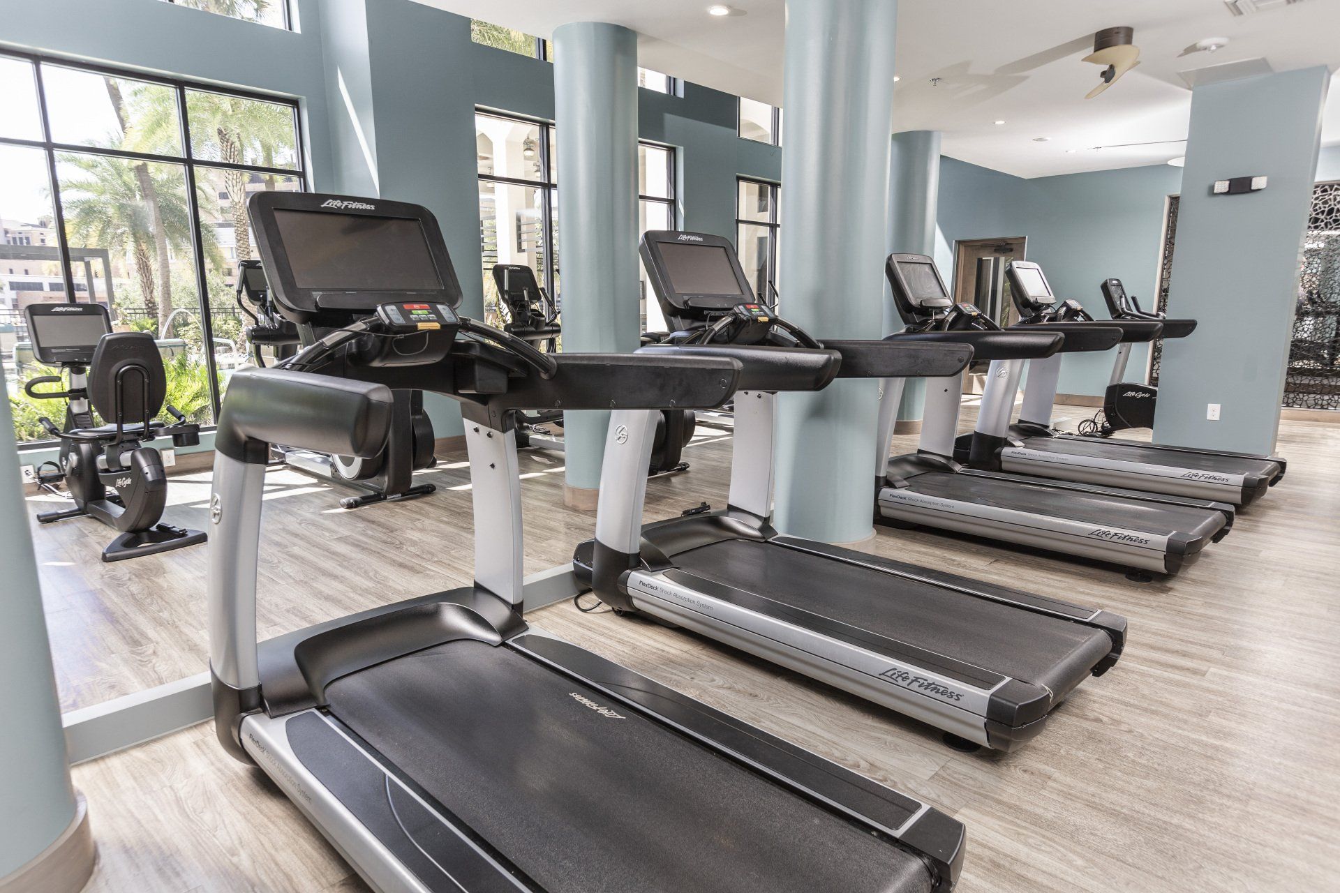 2Bayshore | Two-story fitness center overlooking Hillsborough Bay with
Fresh, refrigerated towels & complimentary water