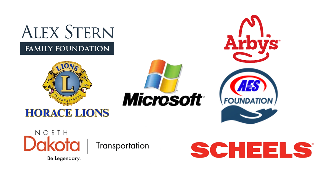 North Dakota Transportation, Department • Transit Division, Horace Lions, AES Foundation, Microsoft, Alex Stern Family Foundation, Arby's, Scheels