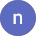 A blue circle with the letter n inside of it.