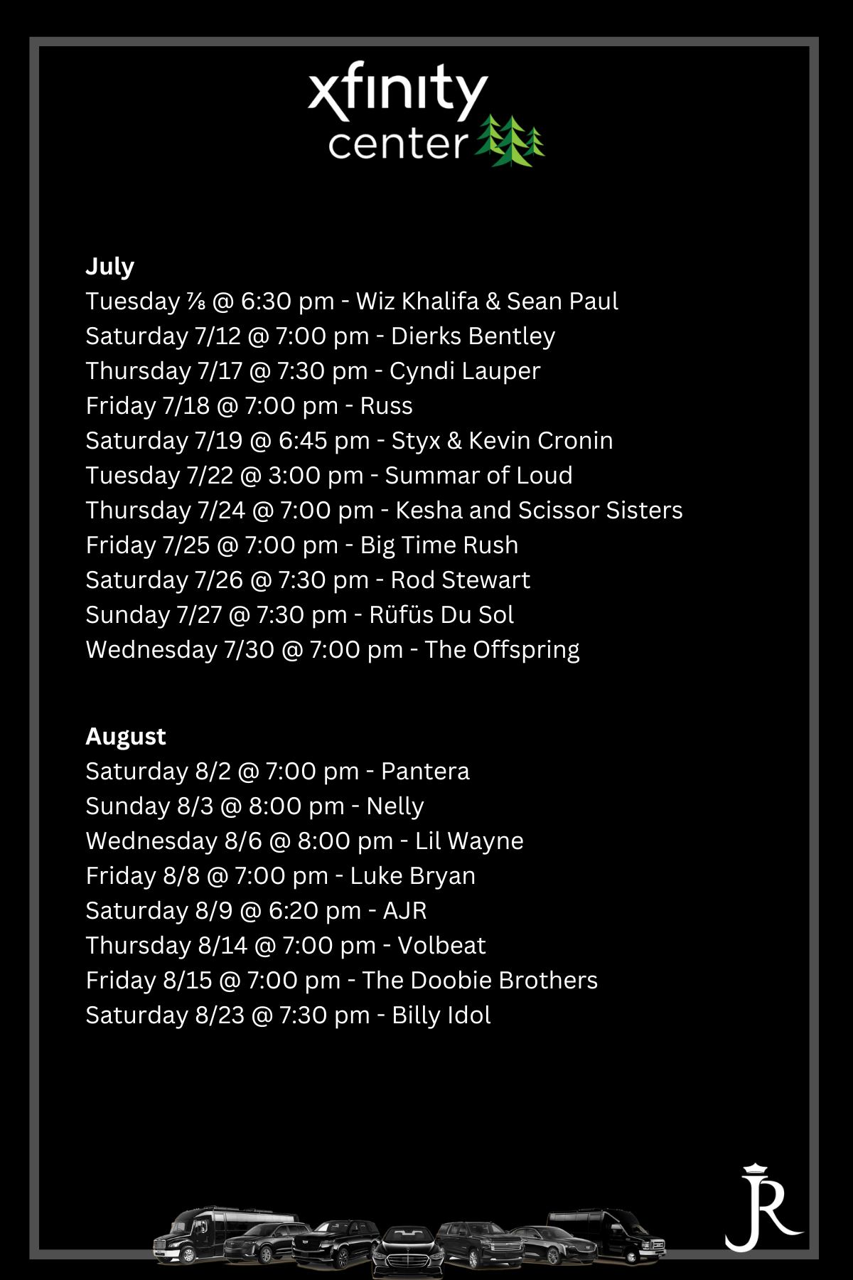 xfinity center events