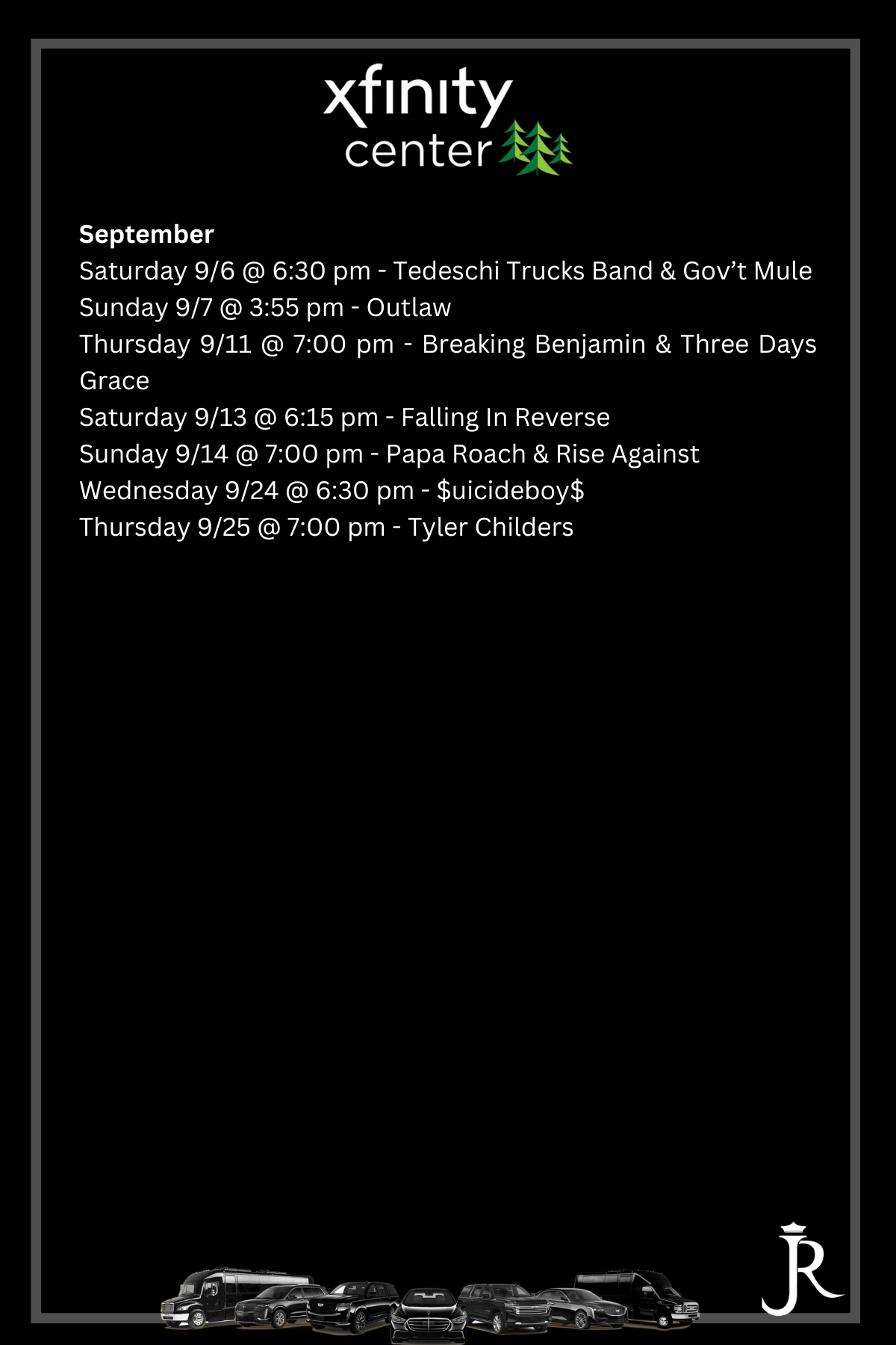 xfinity center events