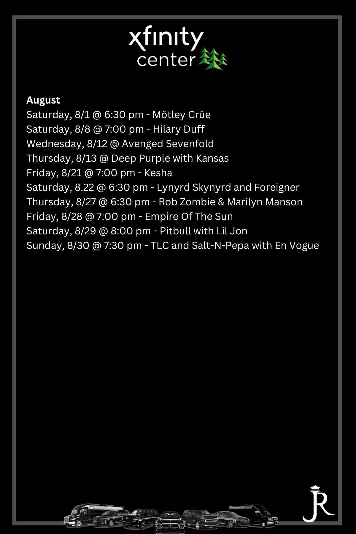 xfinity center events