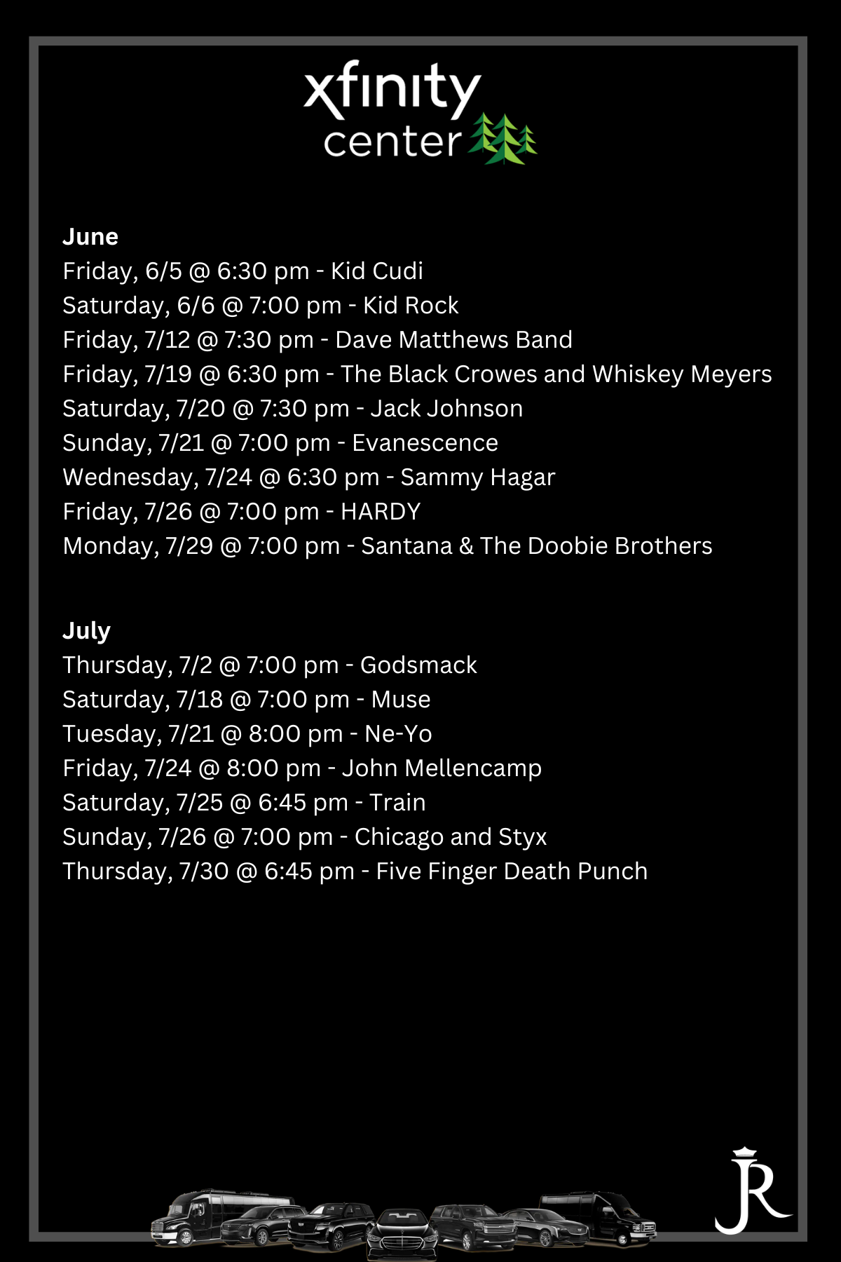 xfinity center events