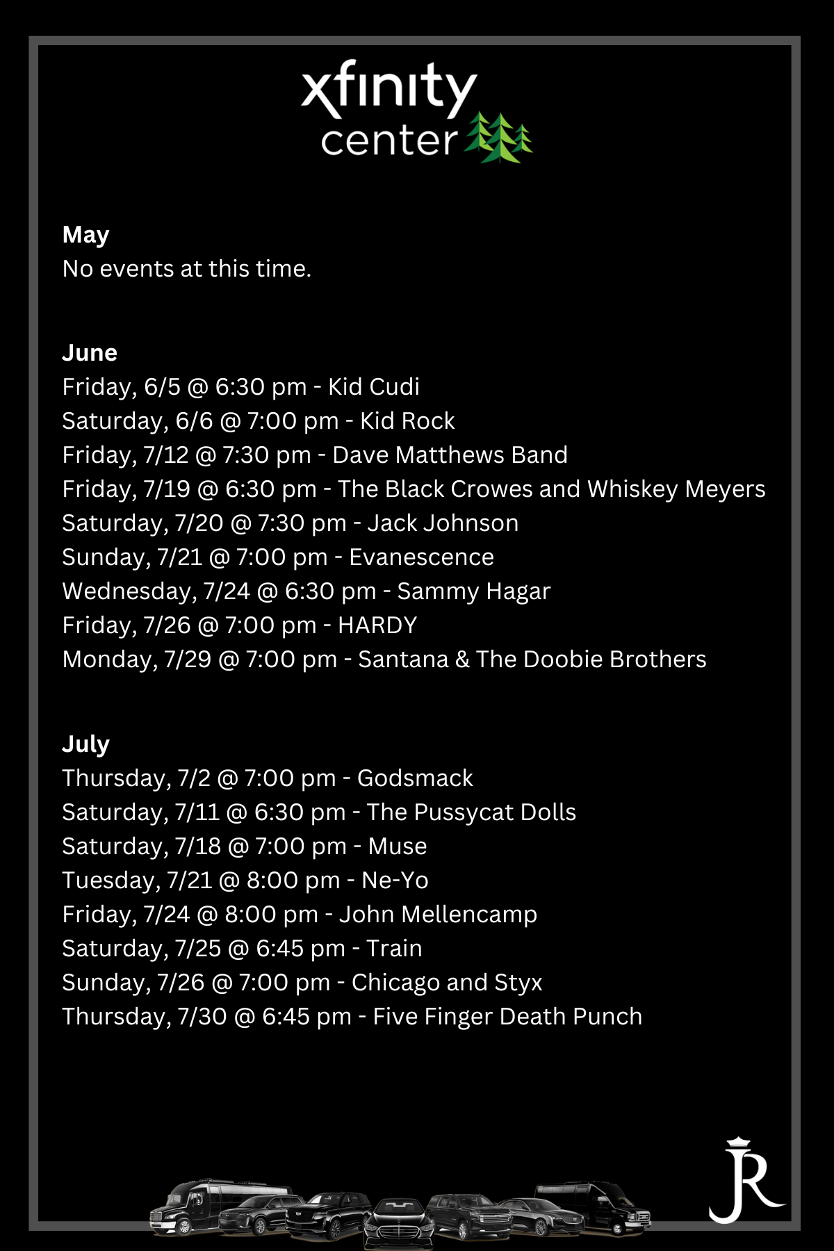 xfinity center events
