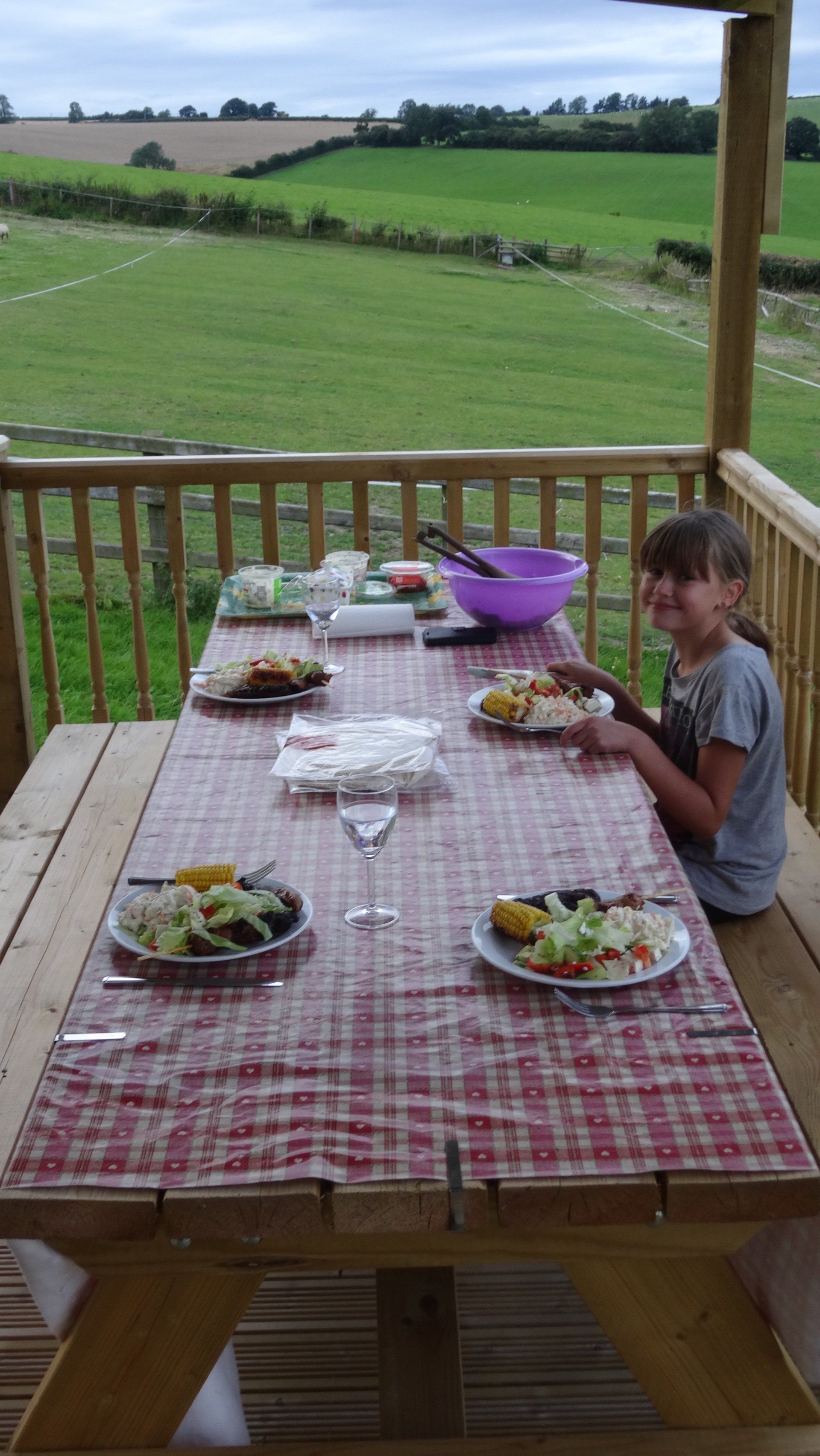 Mealtime on the decking