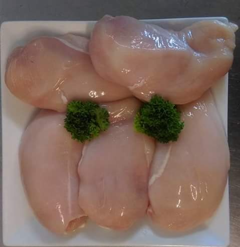 Chicken Breasts on a White Plate — Drovers Meats in Coffs Harbour, NSW