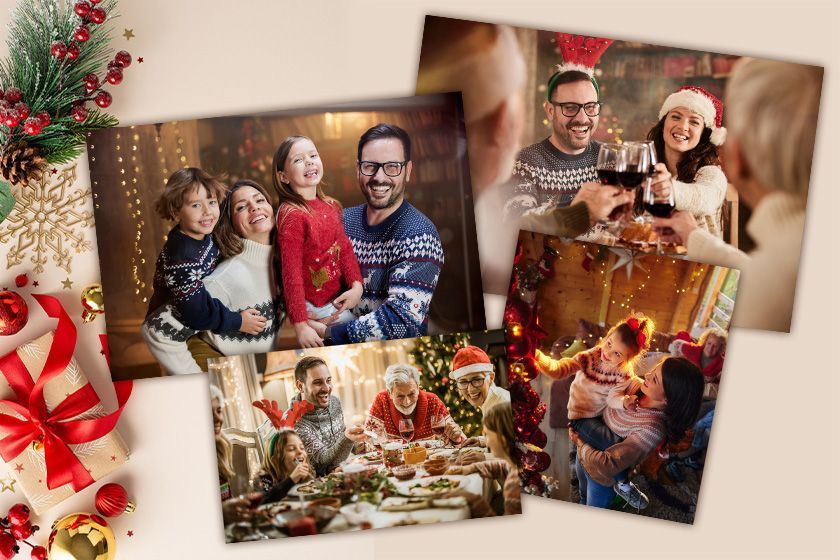 Vases avec une plante à côté de photos de personnes sur la plage