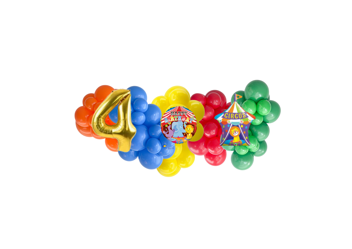 A bunch of colorful balloons on a white background.