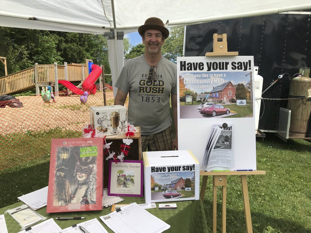 Band playing at night during Eugenia Gold Rush.