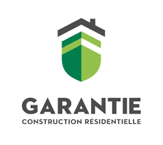 Le logo de garantie construction résidentielle comporte un bouclier vert avec une maison dessus.