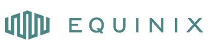 The logo for equinox is a blue logo with a hexagon on it.