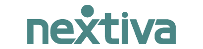 A logo for nextiva is shown on a white background.