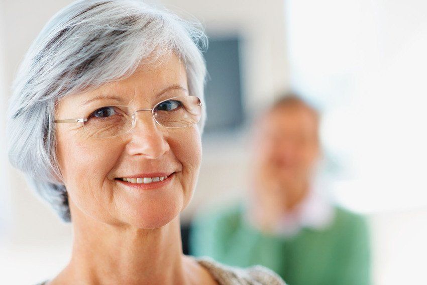 elderly woman smiling