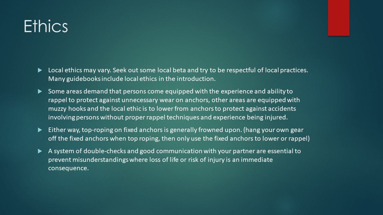 Ethics is written on a blue background with a red rectangle in the middle.