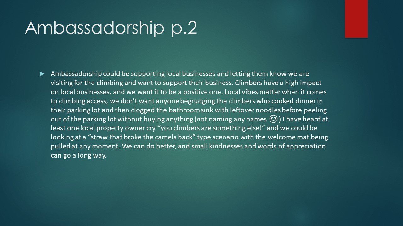 A blue background with white text and a red rectangle that says ambassadorship p.2.
