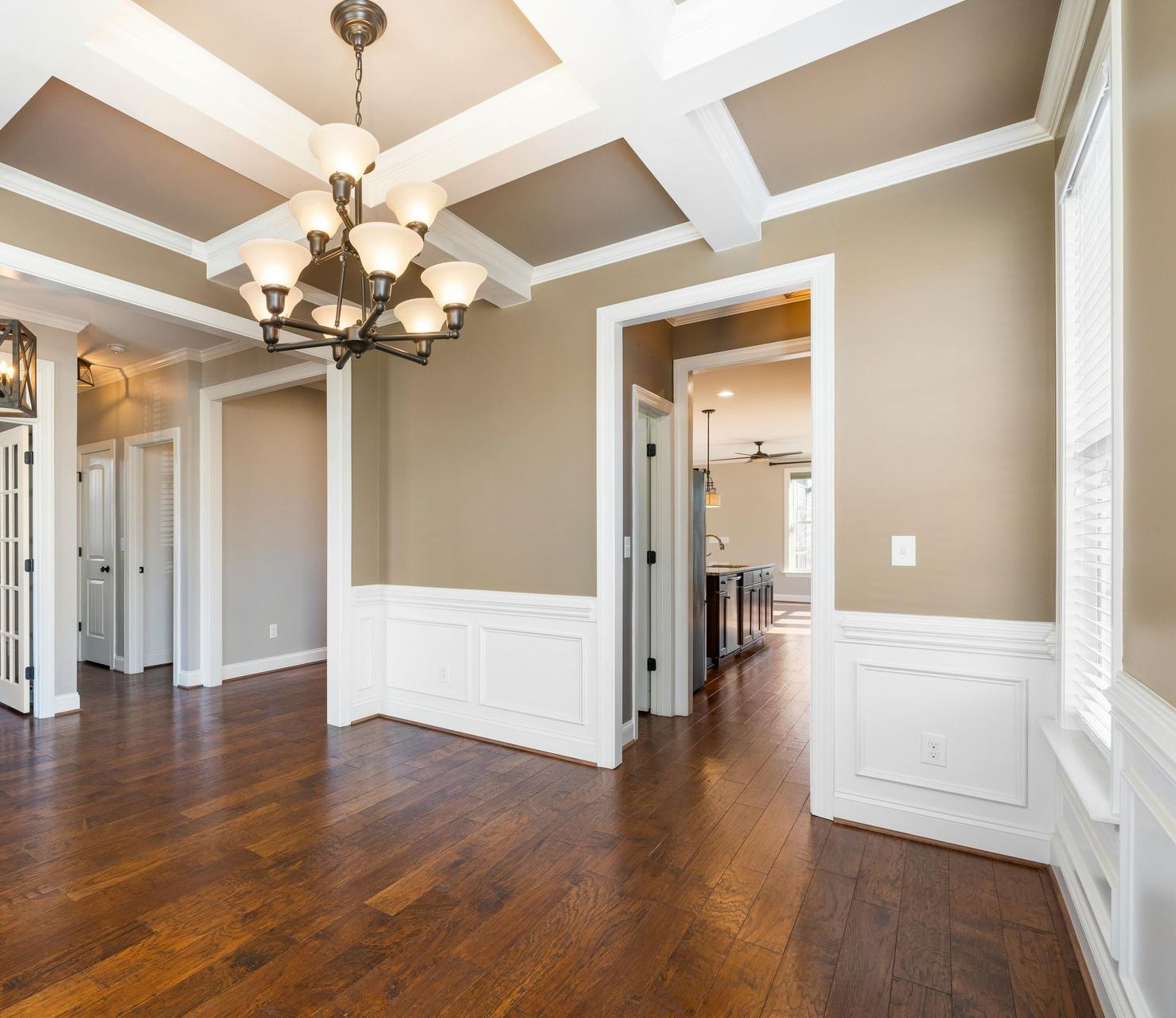 There is a large bed in the middle of the room.