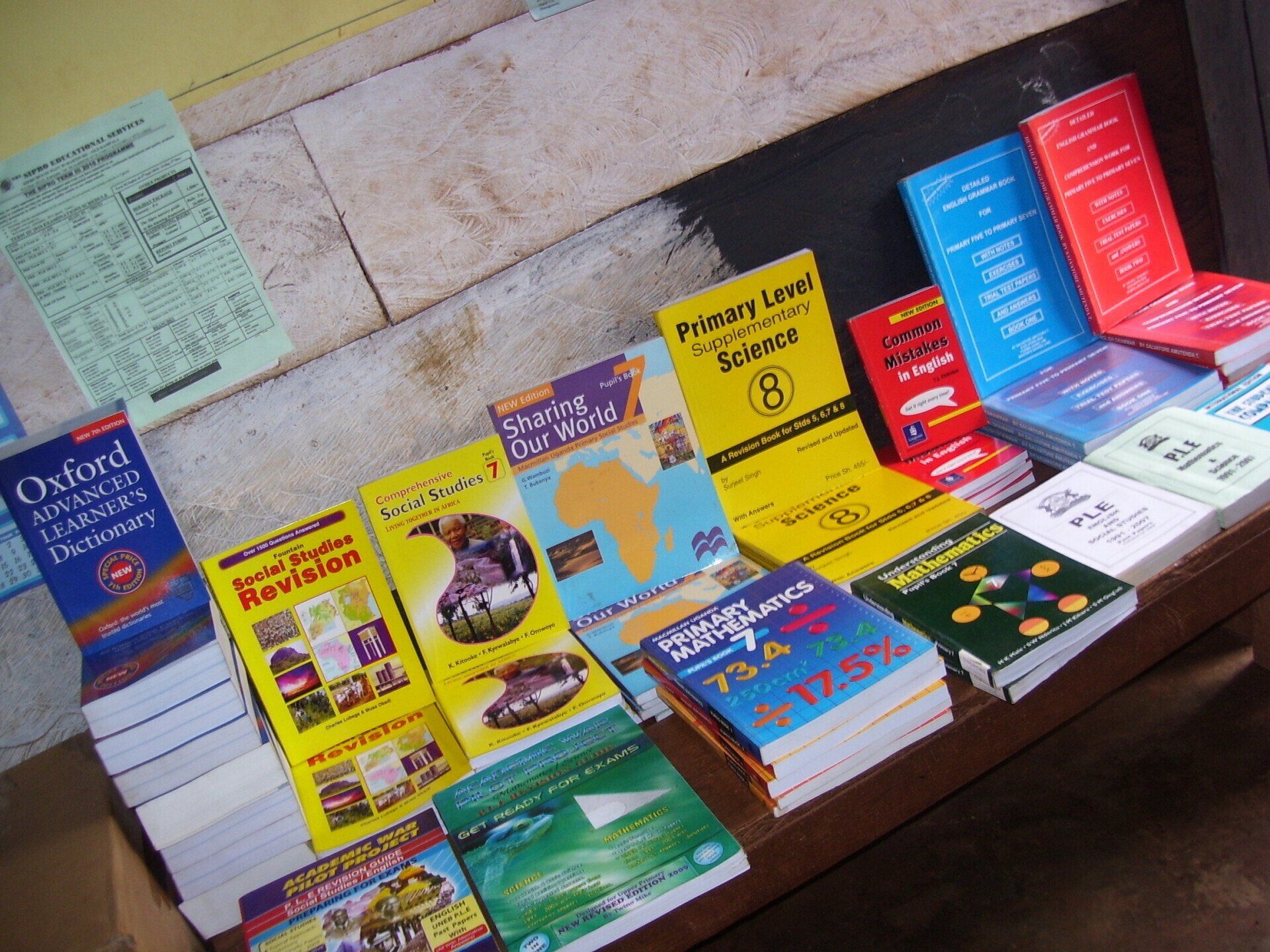 Books purchased by GGI for Uganda Education