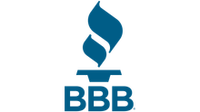 The bbb logo is a blue flame with the letters bbb on a white background.