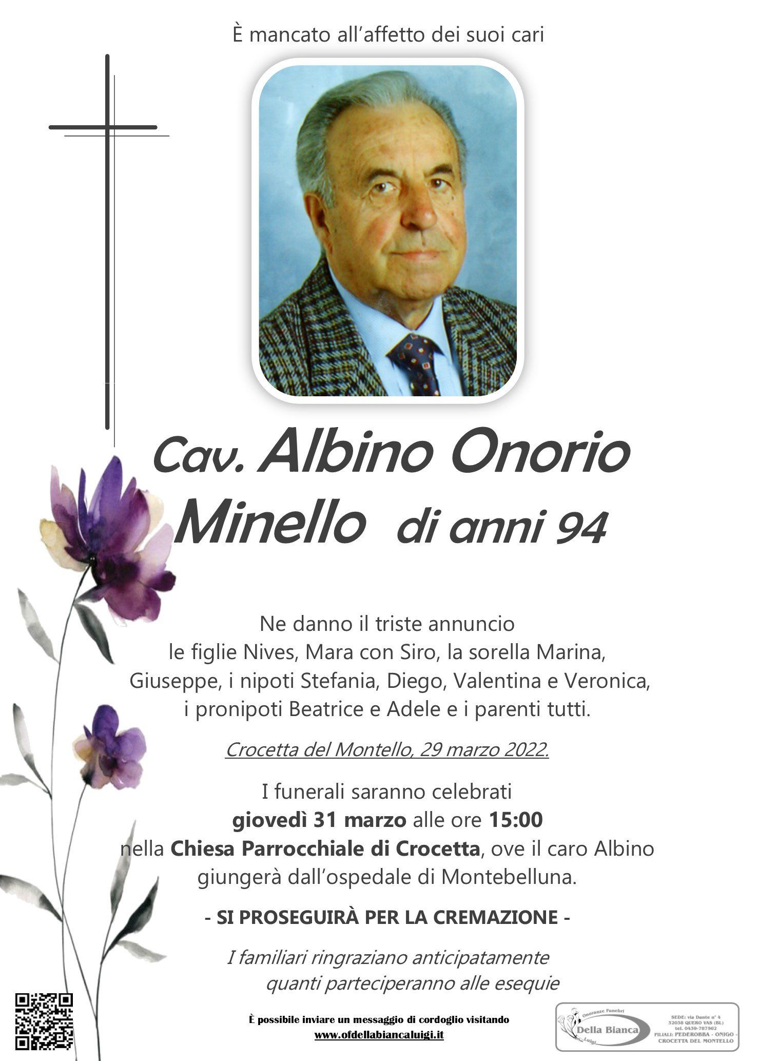 Cav. ALBINO ONORIO MINELLO