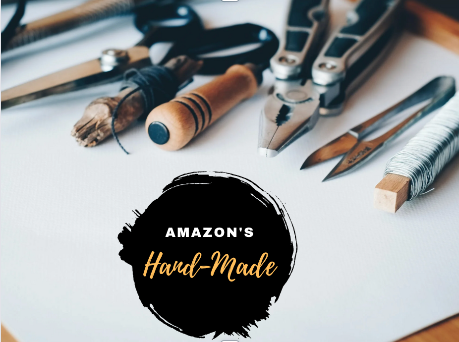 a poster for amazon 's hand made shows a bunch of tools on a table