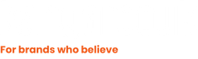 A white background with orange text that says `` for brands who believe ''