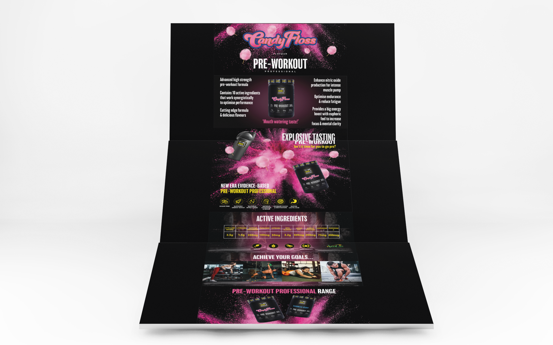A black and pink poster with the words pre-flight on it