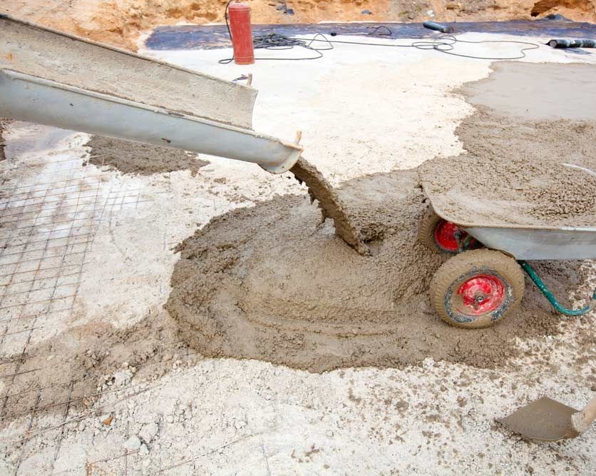 Concrete Pouring Works During Foundation Building — Ingham Concrete–Icon in Ingham, QLD