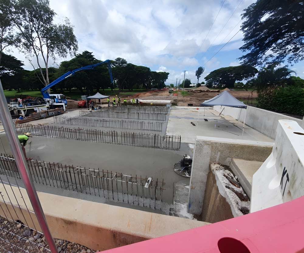 A Construction Site Of The Building With Concrete Flooring — Ingham Concrete–Icon in Ingham, QLD