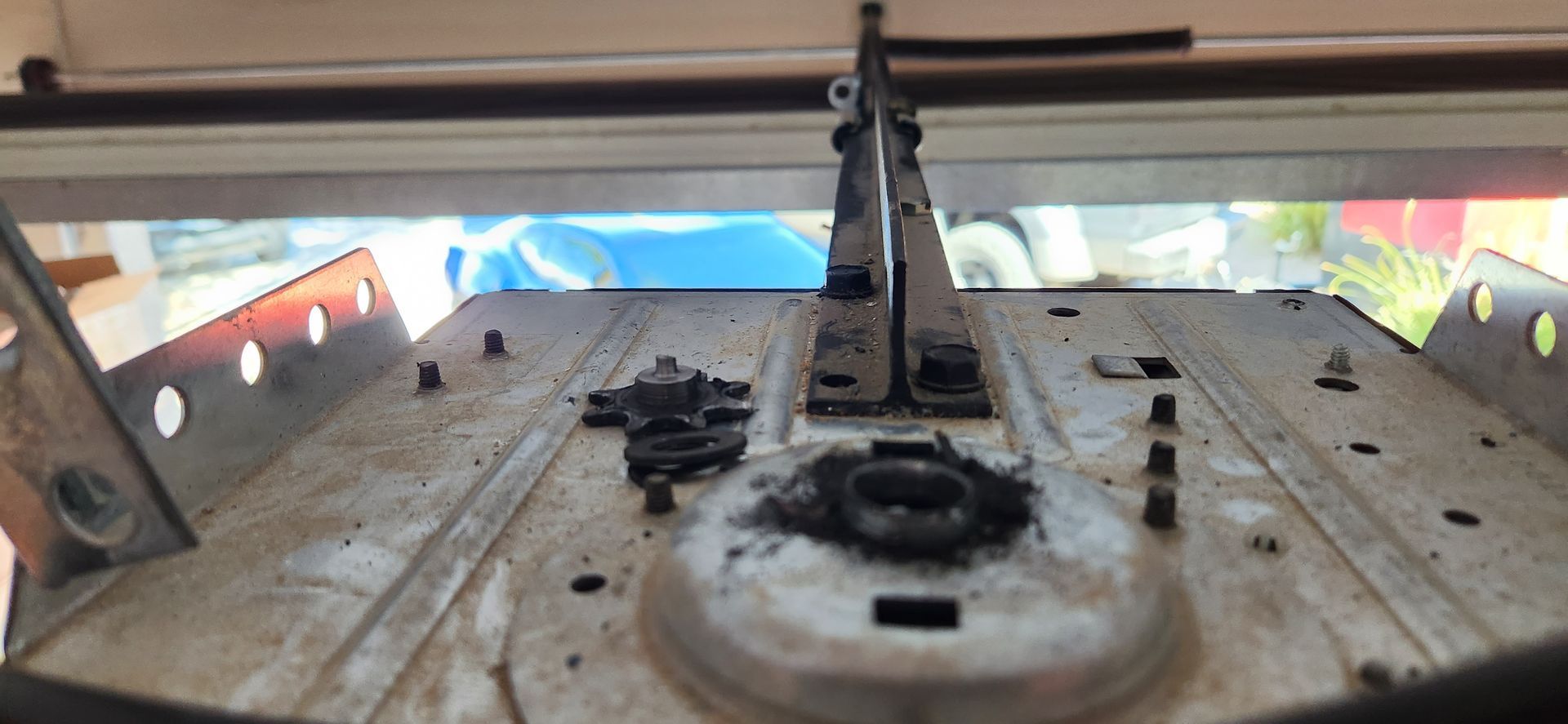 A close up of a piece of metal on a table.