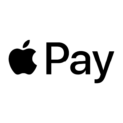 The apple pay logo is black and white on a white background.