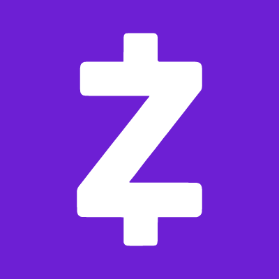 A white letter z on a purple background